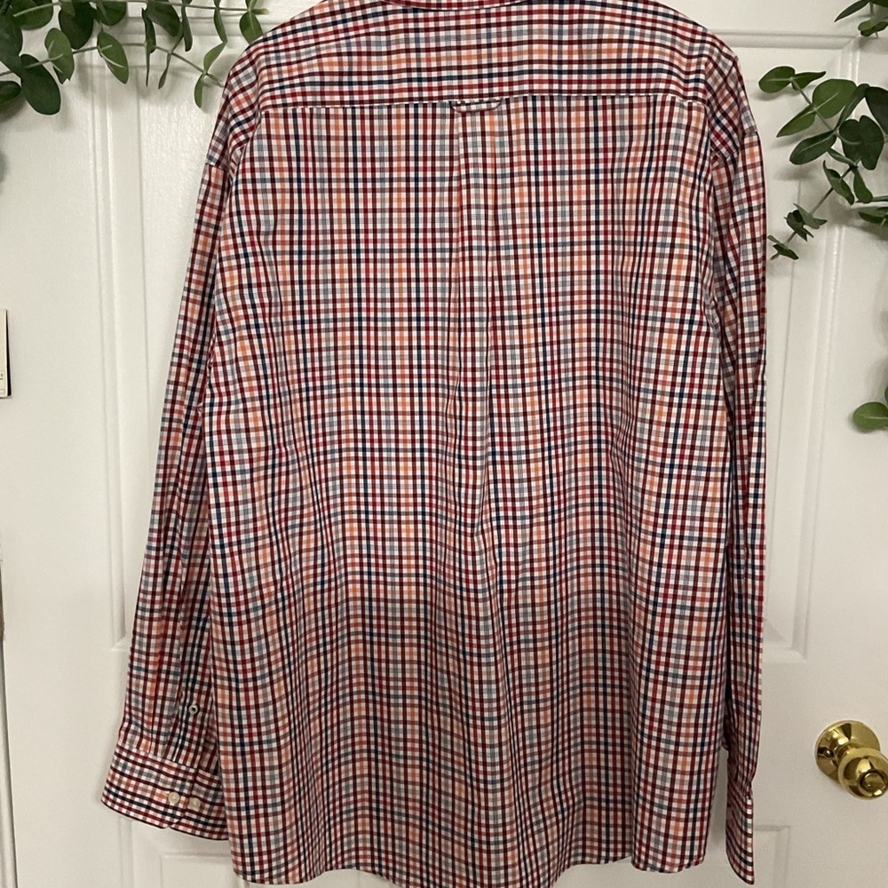 IZOD   MEN Plaid Shirt - Red and Blue. SIZE XXL - Picture 3 of 7